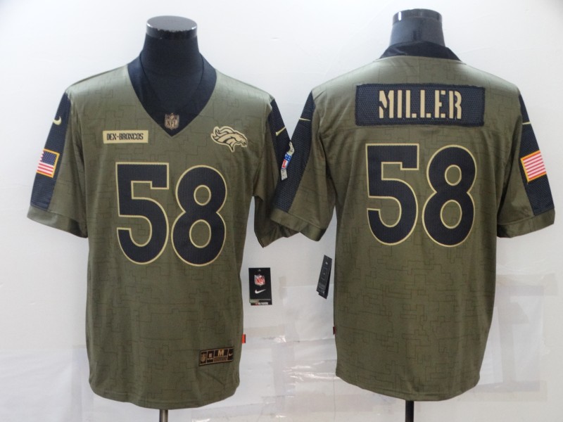 Men's Denver Broncos Von Miller #58 Brown Jersey